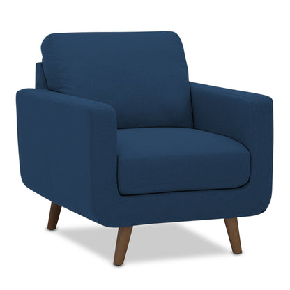Adorn India Damian 3+1+1 5 Seater Sofa Set (Blue) (3 Year Warranty)