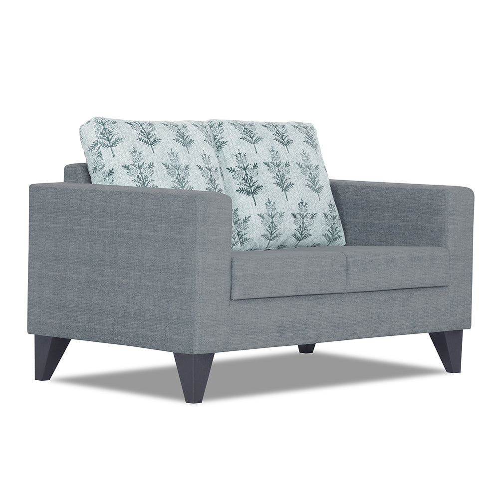Adorn India Straight line Plus Leaf 2 Seater Sofa (Grey) (3 Year Warranty)