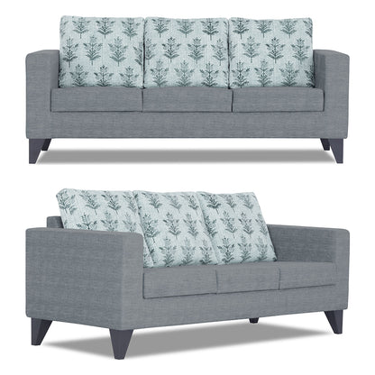 Adorn India Straight line Plus Leaf 3+1+1 5 Seater Sofa Set (Grey) (3 Year Warranty)