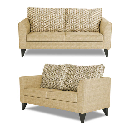 Adorn India Tornado Bricks 3+2+1 6 Seater Sofa Set with Centre Table (Beige)