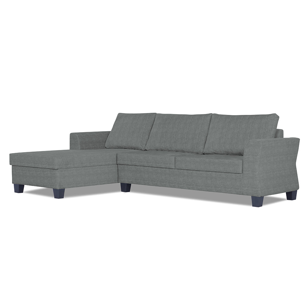 Adorn India Valencia Plus Decent L Shape 6 Seater Sofa Set (Left Hand Side) (Grey)