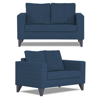 Adorn India Hallton Plain 3+2+1 6 Seater Sofa Set (Blue) (3 Year Warranty)