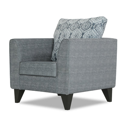 Adorn India Cortina Damask 1 Seater Sofa (Grey)