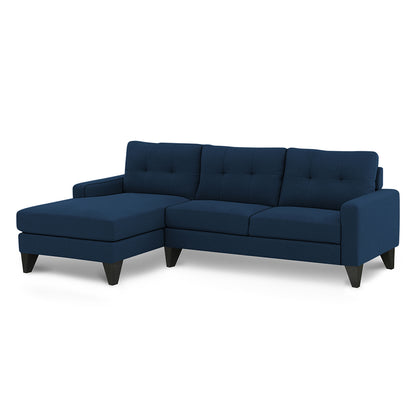 Adorn India Midas L Shape 6 Seater Sofa Set Left Hand Side (Blue) (3 Year Warranty)