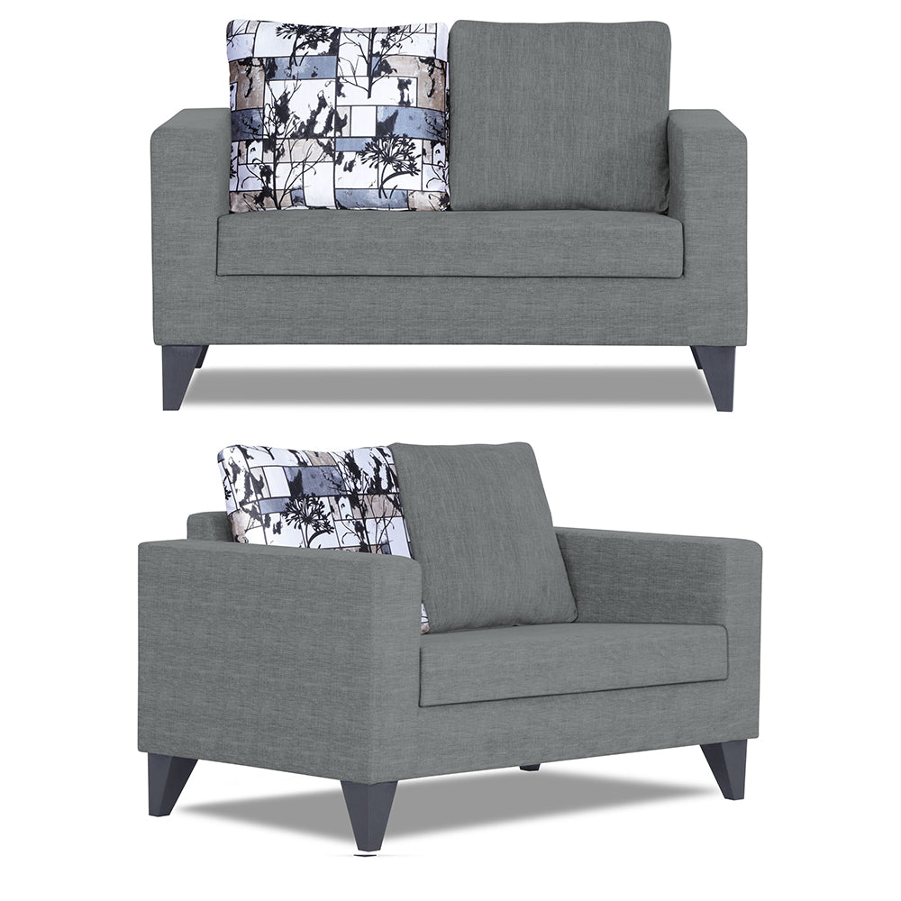 Adorn India Hallton Digitel Print Cushion 3+2 5 Seater Sofa Set (Grey) (3 Year Warranty)