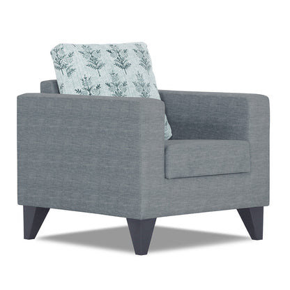 Adorn India Straight line Plus Leaf 1 Seater Sofa (Grey) (3 Year Warranty)