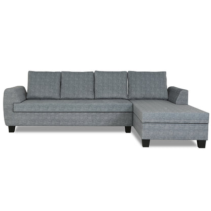Adorn India Raiden Decent Premium L Shape 6 Seater Sofa Set with Center Table (Right Hand Side) (Grey) (3 Year Warranty)