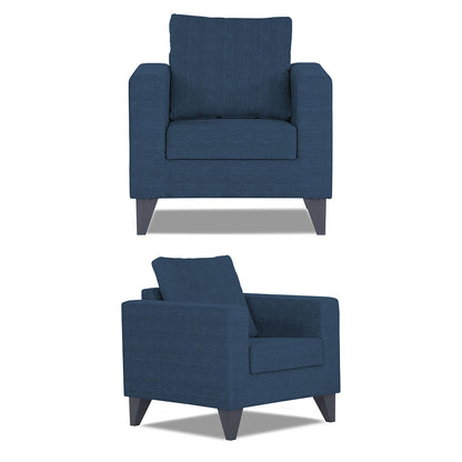 Adorn India Hallton Plain 3-1-1 5 Seater Sofa Set (Blue) (3 Year Warranty)