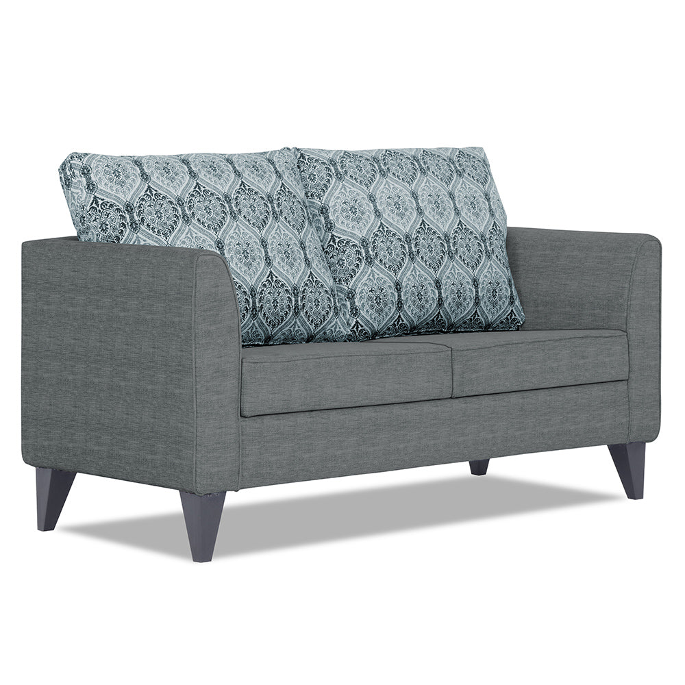 Adorn India Cortina Damask 2 Seater Sofa (Grey)