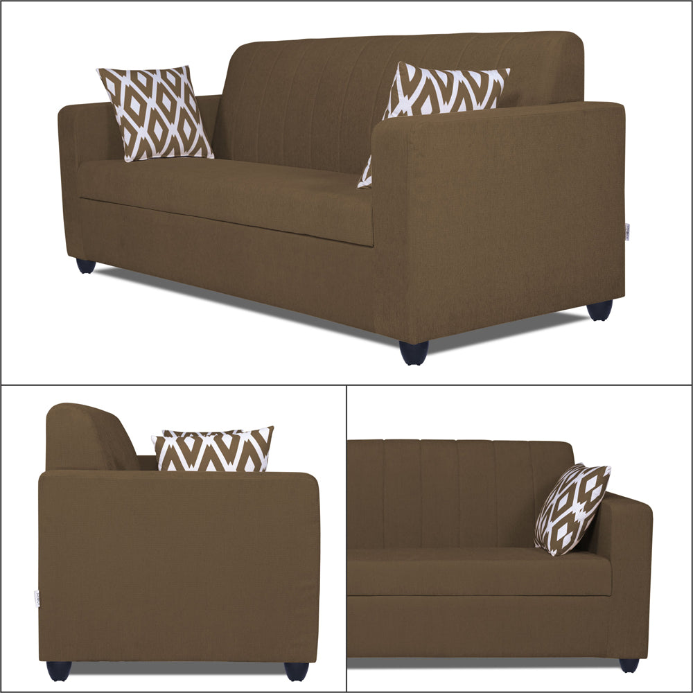 Adorn India Rio Highback 3+2 5 Seater Sofa Set (Brown) (3 Year Warranty)