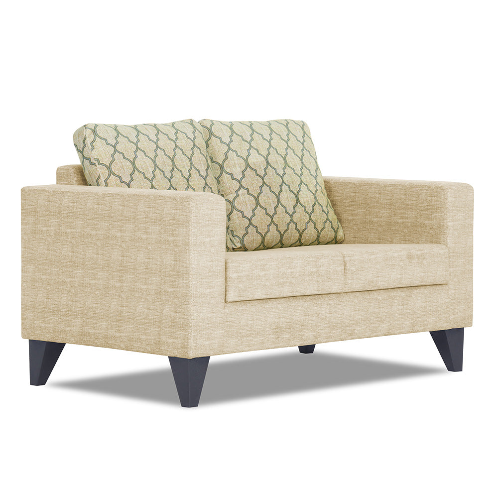 Adorn India Straight line Plus Blossom 2 Seater Sofa (Beige) (3 Year Warranty)