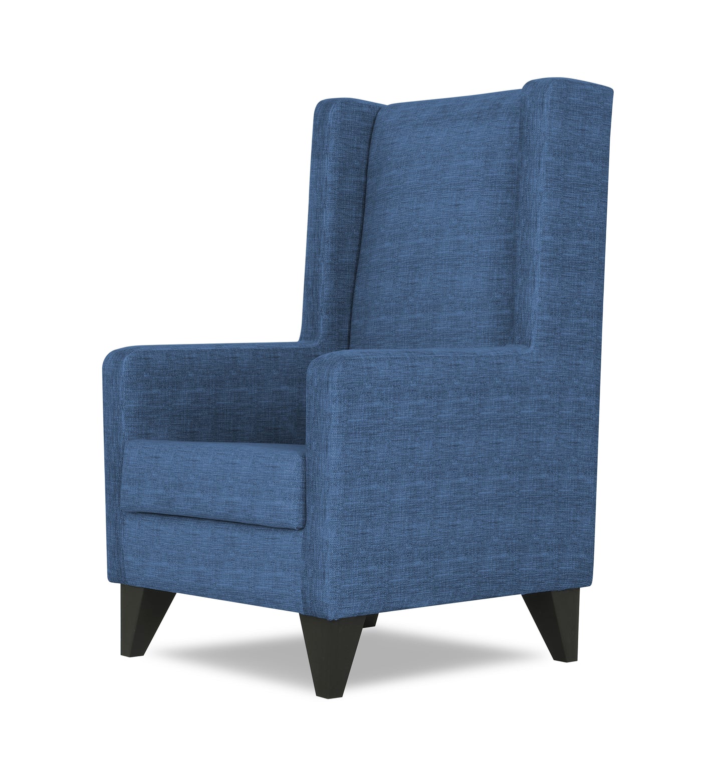 Adorn India Christopher 1 Seater Wing Chair Decent (Blue)