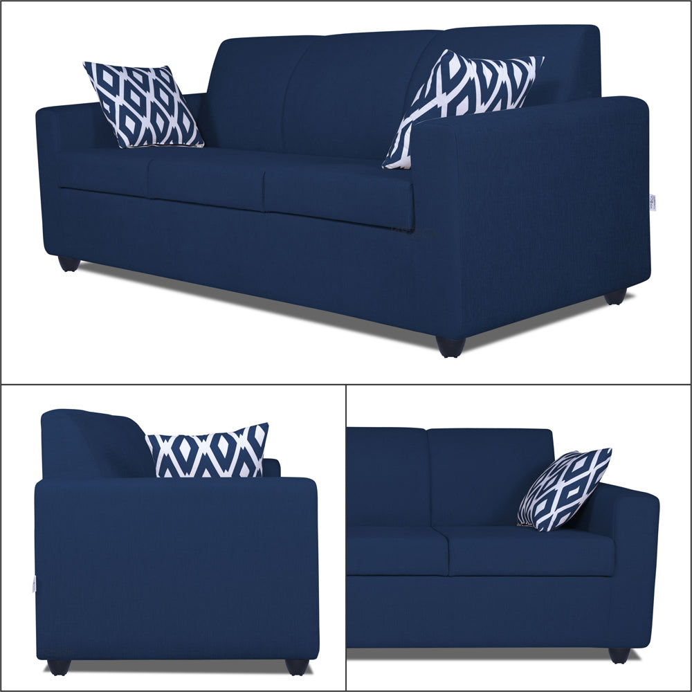 Adorn India Monteno 3+2 5 Seater Sofa Set (Blue) (3 Year Warranty)