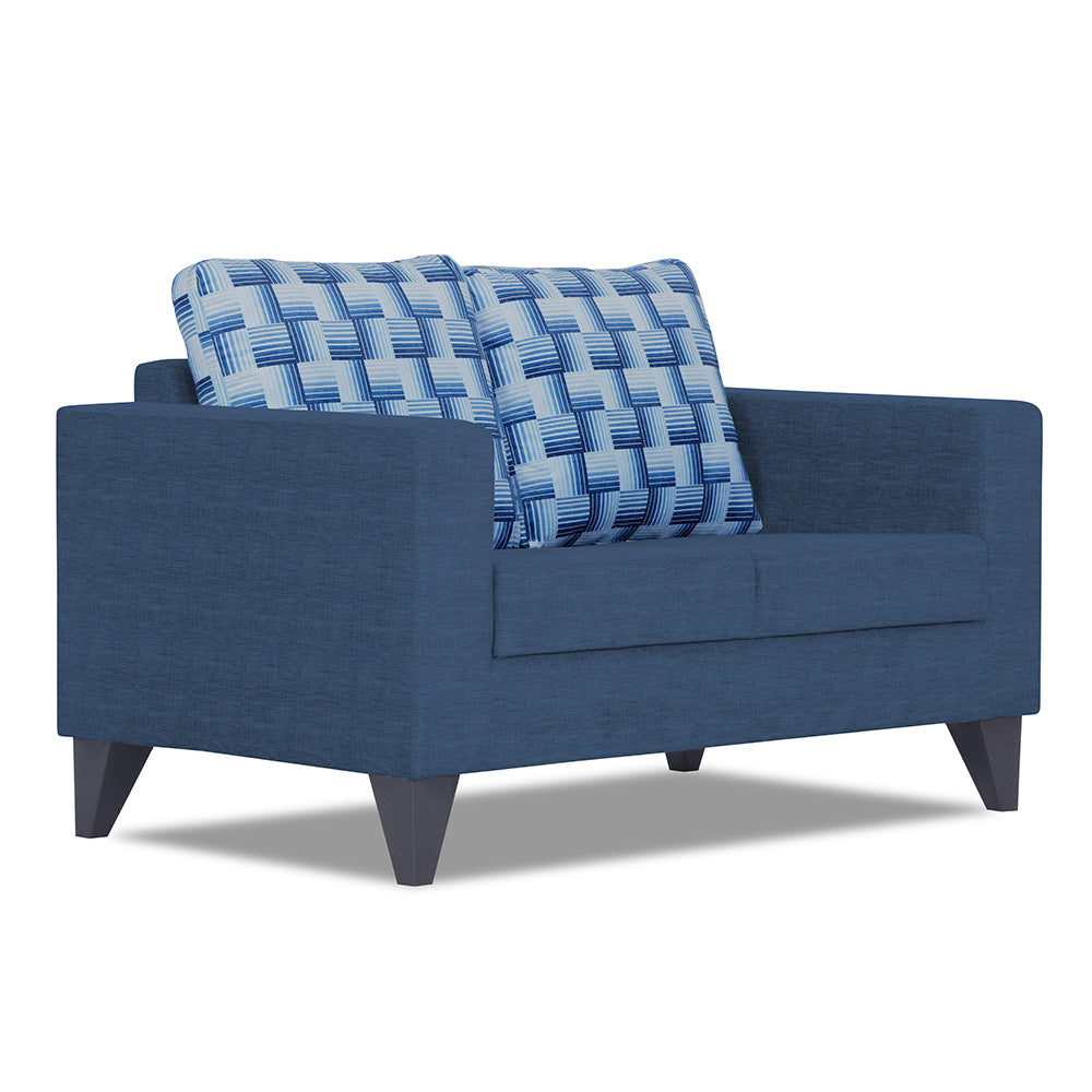 Adorn India Straight line Plus Bricks 2 Seater Sofa (Blue) (3 Year Warranty)