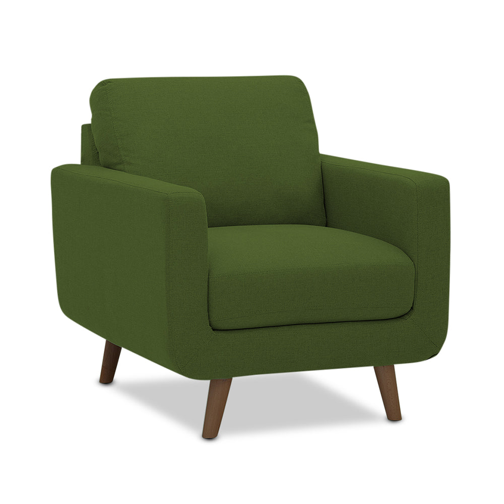 Adorn India Damian 1 Seater Sofa (Green) (3 Year Warranty)