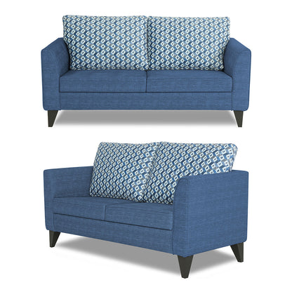 Adorn India Tornado Bricks 3+2+1 6 Seater Sofa Set with Centre Table (Blue)