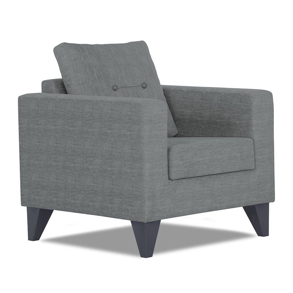 Adorn India Hallton Tufted 1 Seater Sofa (Grey) (3 Year Warranty)