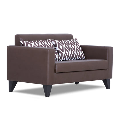 Adorn India Bladen Leatherette 2 Seater Sofa (Brown)