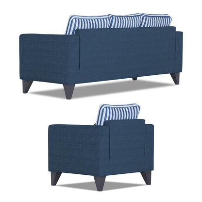 Adorn India Straight Line Plus Stripes 3+1+1 5 Seater Sofa Set (Blue) (3 Year Warranty)
