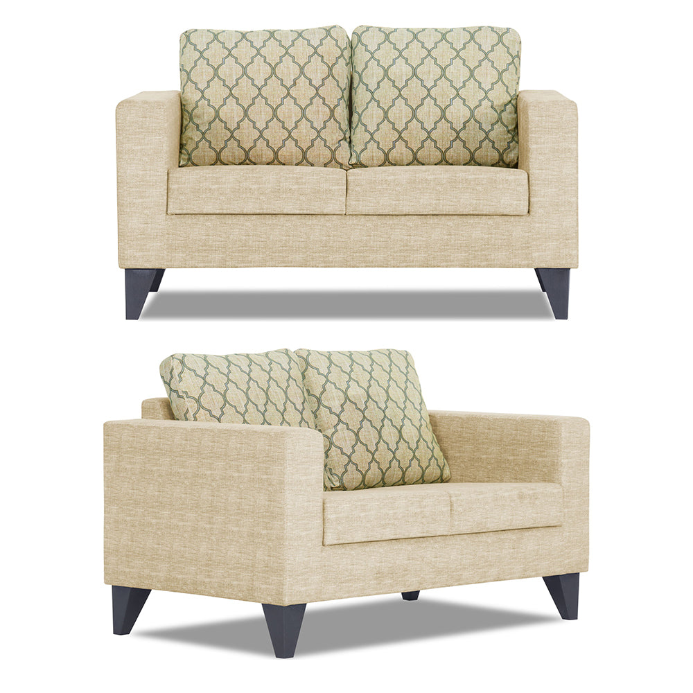 Adorn India Straight line Plus Blossom 3+2 5 Seater Sofa Set (Beige) (3 Year Warranty)