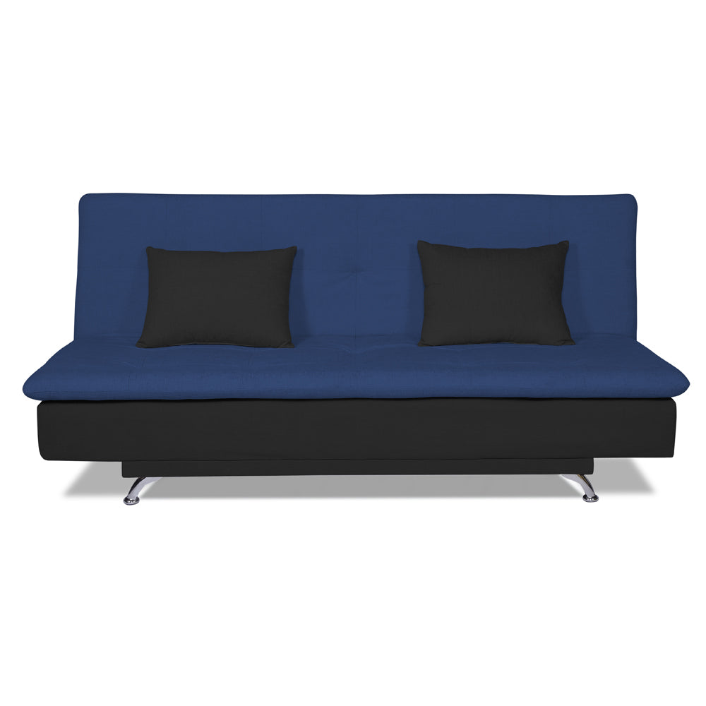 Adorn India Aspen 3 Sofa Cum Bed (Blue and Black) (3 Year Warranty)