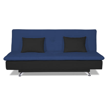 Adorn India Aspen 3 Sofa Cum Bed (Blue and Black) (3 Year Warranty)