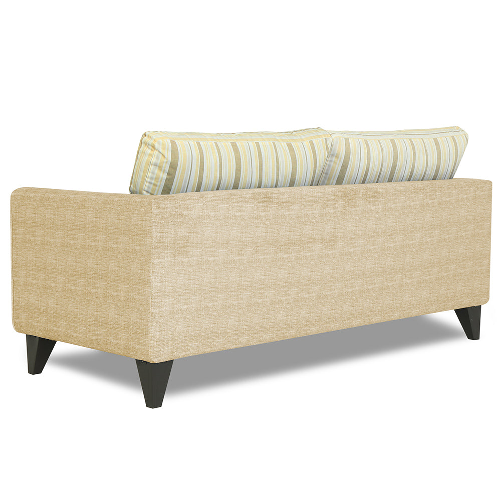 Adorn India Lawson Stripes 3 Seater Sofa (Beige)