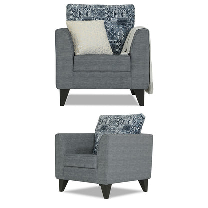 Adorn India Sheldon Crafty 3+2+1 6 Seater Sofa Set with Centre Table (Grey)