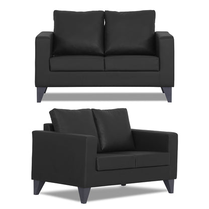 Adorn India Straight line Plus Leatherette 3+2+1 6 Seater Sofa Set (Black) (3 Year Warranty)