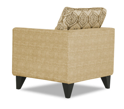 Adorn India Cortina Damask 1 Seater Sofa (Beige)