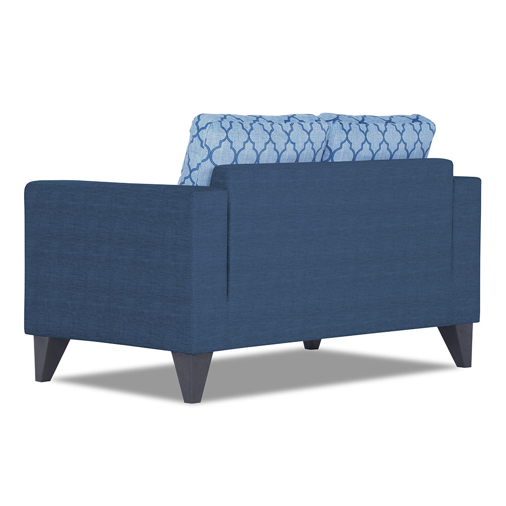 Adorn India Straight line Plus Blossom 2 Seater Sofa (Blue) (3 Year Warranty)