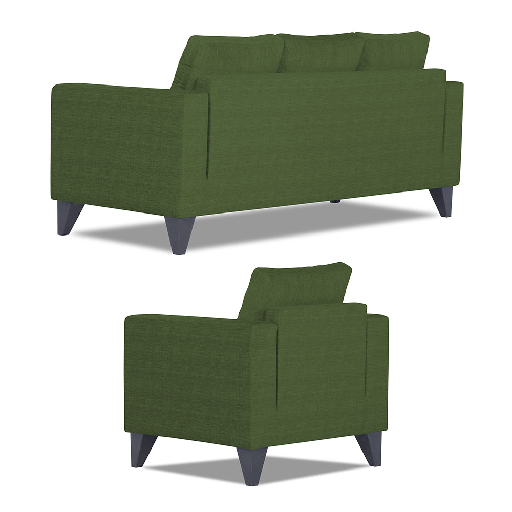 Adorn India Hallton Plain 3+1+1 5 Seater Sofa Set (Green) (3 Year Warranty)