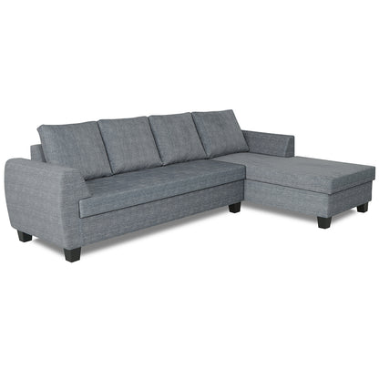 Adorn India Raiden Decent Premium L Shape 6 Seater Sofa Set with Center Table (Right Hand Side) (Grey) (3 Year Warranty)