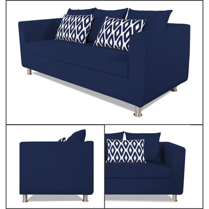 Adorn India Poland 3-1-1 Five Seater Sofa Set (Blue)