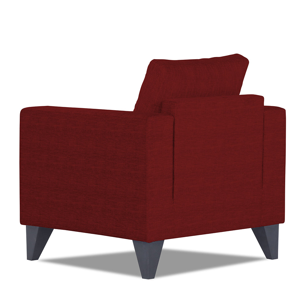 Adorn India Hallton Tufted 1 Seater Sofa (Maroon) (3 Year Warranty)