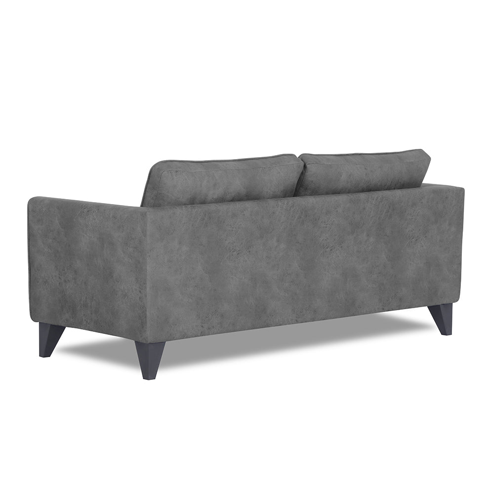 Adorn India Enzo Decent Premium Leatherette Suede 3 Seater Sofa (Grey)