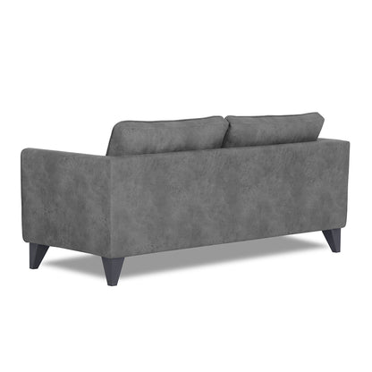 Adorn India Enzo Decent Premium Leatherette Suede 3 Seater Sofa (Grey)