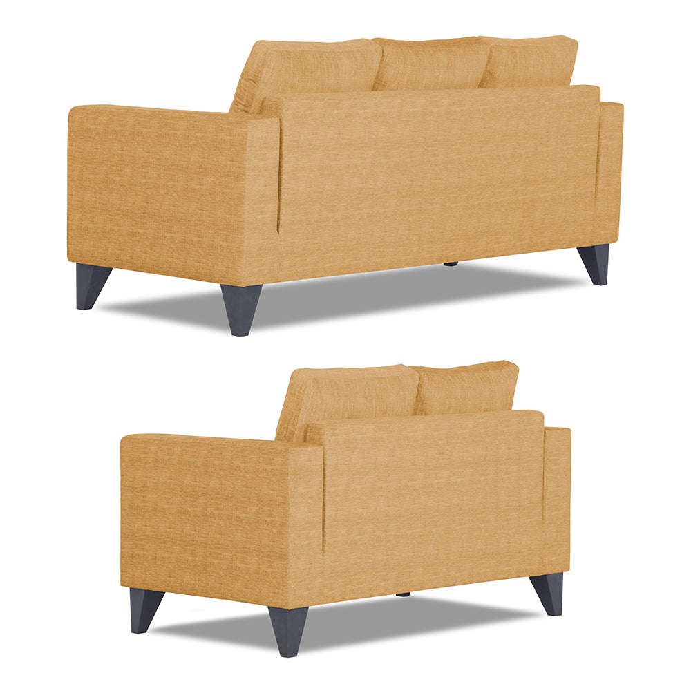 Adorn India Hallton Tufted 3-2 Five Seater Sofa Set (Beige) (3 Year Warranty)