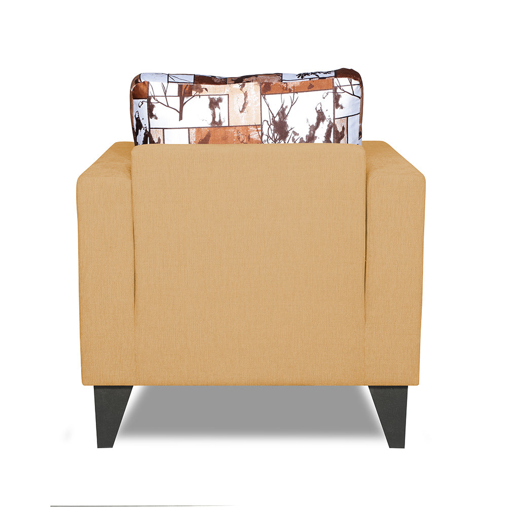 Adorn India Hallton Digitel Print 1 Seater Sofa (Beige) (3 Year Warranty)