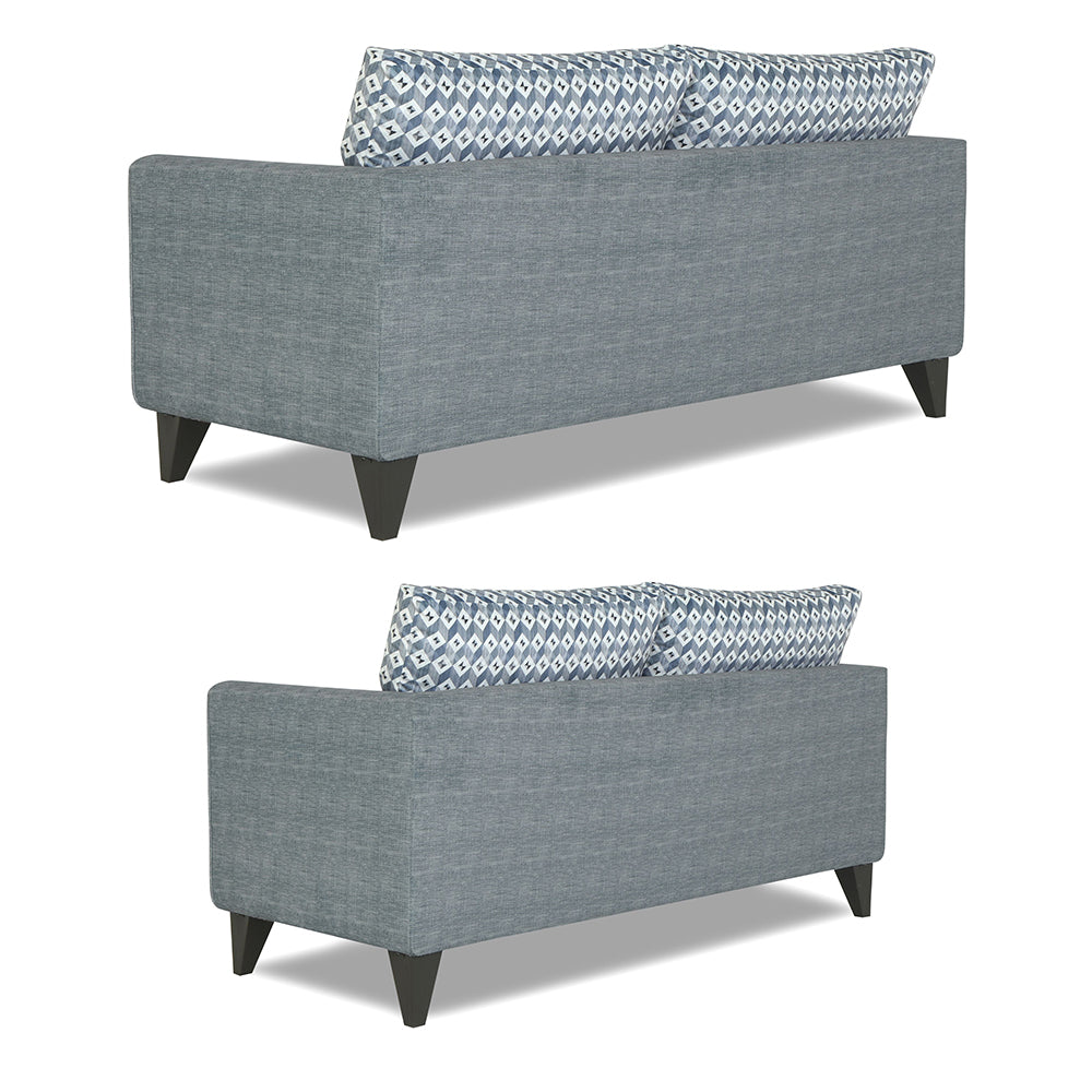 Adorn India Tornado Bricks 3+2 5 Seater Sofa Set with Centre Table (Grey)