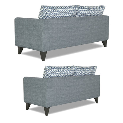 Adorn India Tornado Bricks 3+2 5 Seater Sofa Set with Centre Table (Grey)