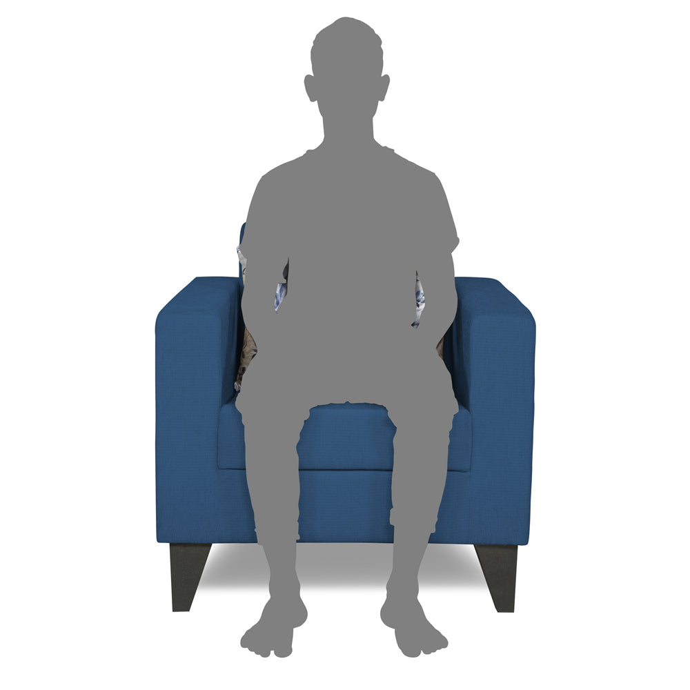 Adorn India Bladen 1 Seater Sofa (Blue)