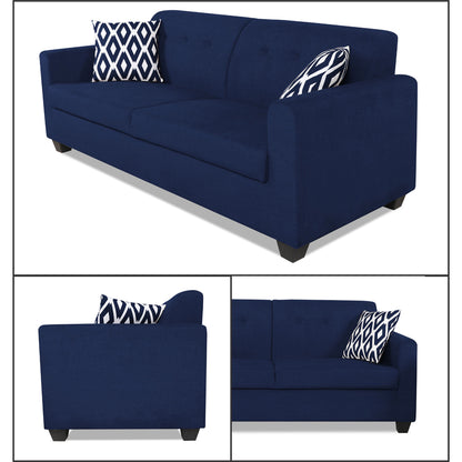 Adorn India Blazer Plus 3 Seater Sofa (Blue)