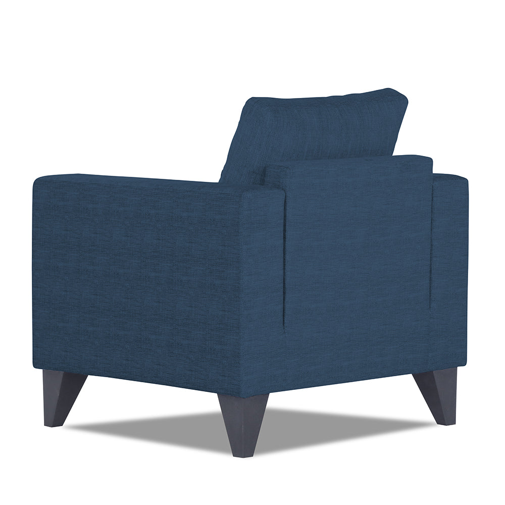 Adorn India Hallton Tufted 1 Seater Sofa (Blue) (3 Year Warranty)