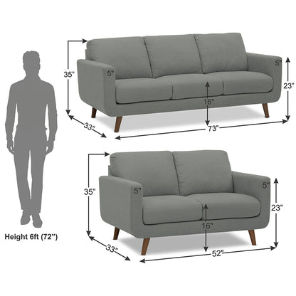 Adorn India Damian 3+2 5 Seater Sofa Set (Grey) (3 Year Warranty)