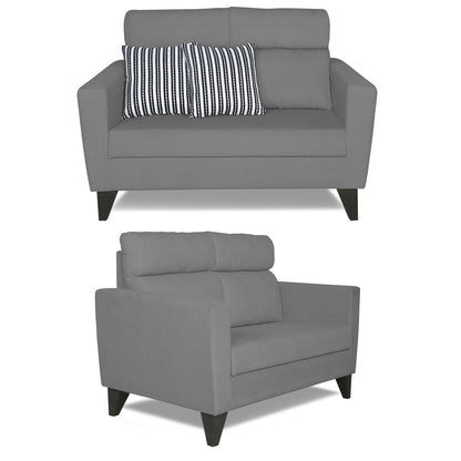 Adorn India Cardello 3-2 Five Seater Sofa Set (Grey)