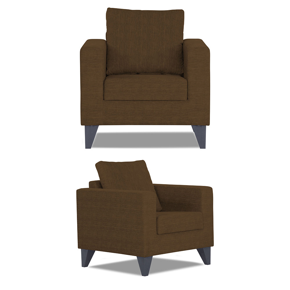 Adorn India Straight Line Plus Decent 3+2+1 6 Seater Sofa Set (Brown) (3 Year Warranty)