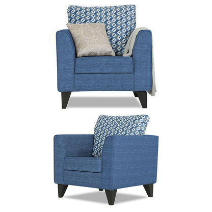 Adorn India Tornado Bricks 3+2+1 6 Seater Sofa Set with Centre Table (Blue)