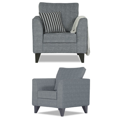 Adorn India Enzo Decent 3+2+1 6 Seater Sofa Set with Centre Table (Grey)