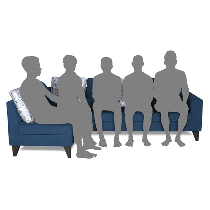 Adorn India Bryson L Shape 6 Seater Sofa Set Plain (Left Hand Side) (Blue) (3 Year Warranty)